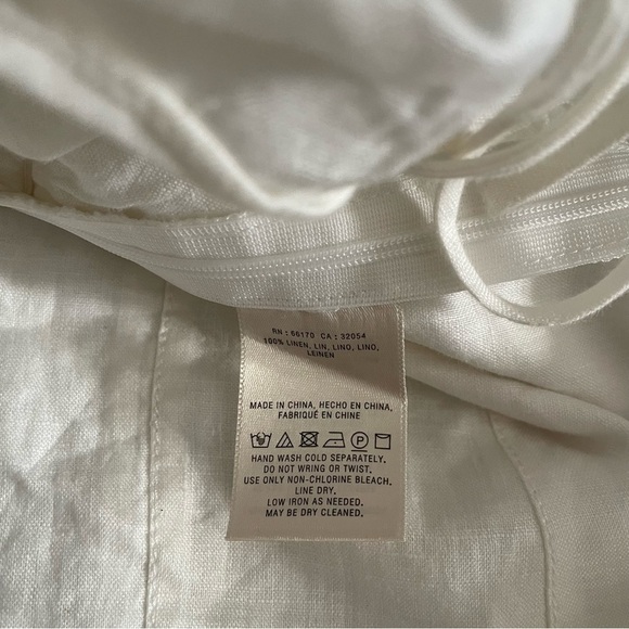 Anthropologie Akemi + Kin Linen White Corset Balloon Sleeve Blouse Size 2 - Picture 5 of 5